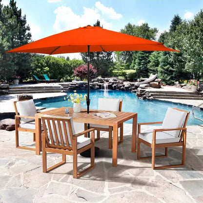 Ensemble de salle à manger d'extérieur 6 pièces Alaterre Furniture, table Weston avec parasol rectangulaire de 3 mètres