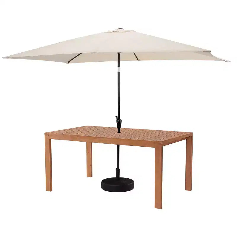 Ensemble de salle à manger d'extérieur 6 pièces Alaterre Furniture, table Weston avec parasol rectangulaire de 3 mètres