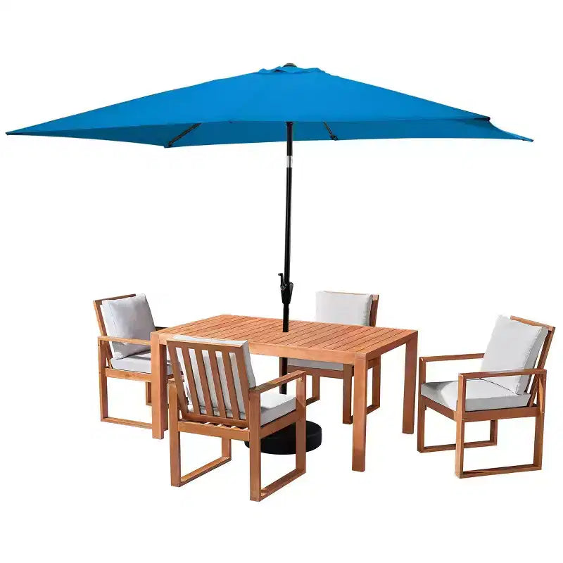 Ensemble de salle à manger d'extérieur 6 pièces Alaterre Furniture, table Weston avec parasol rectangulaire de 3 mètres