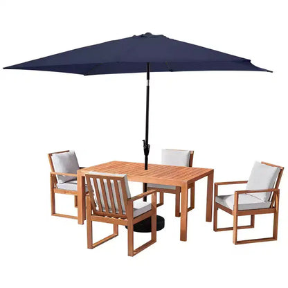 Ensemble de salle à manger d'extérieur 6 pièces Alaterre Furniture, table Weston avec parasol rectangulaire de 3 mètres
