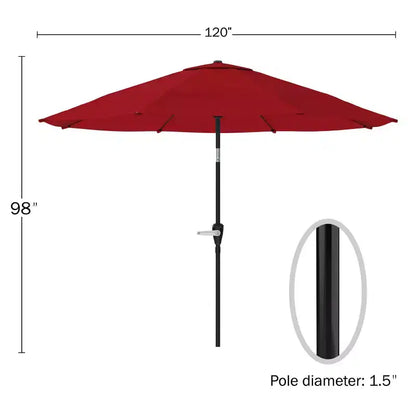 Ensemble de salle à manger d'extérieur 8 pièces Alaterre Furniture, table Okemo avec parasol inclinable automatique de 3 mètres