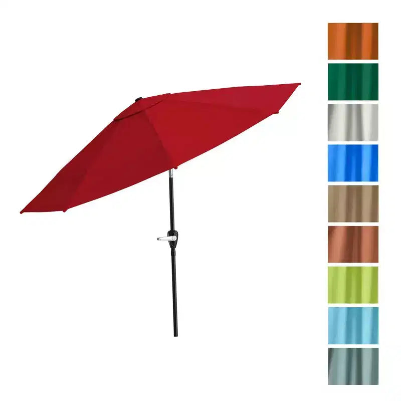 Ensemble de salle à manger d'extérieur 8 pièces Alaterre Furniture, table Okemo avec parasol inclinable automatique de 3 mètres