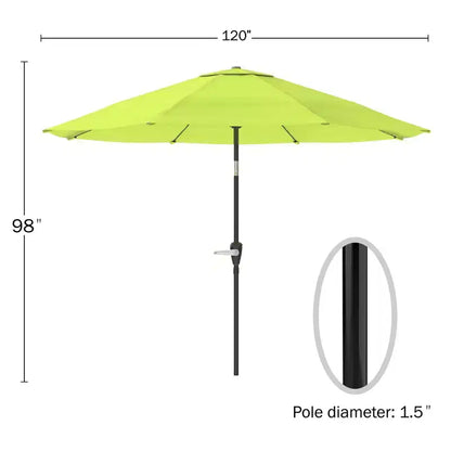 Ensemble de salle à manger d'extérieur 8 pièces Alaterre Furniture, table Okemo avec parasol inclinable automatique de 3 mètres