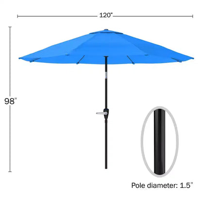 Ensemble de salle à manger d'extérieur 8 pièces Alaterre Furniture, table Okemo avec parasol inclinable automatique de 3 mètres