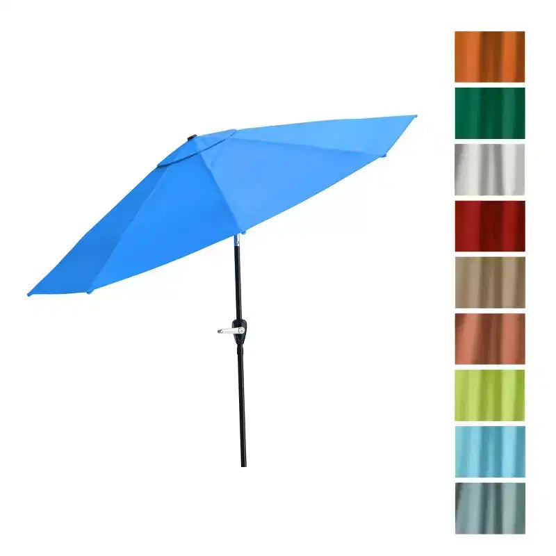 Ensemble de salle à manger d'extérieur 8 pièces Alaterre Furniture, table Okemo avec parasol inclinable automatique de 3 mètres