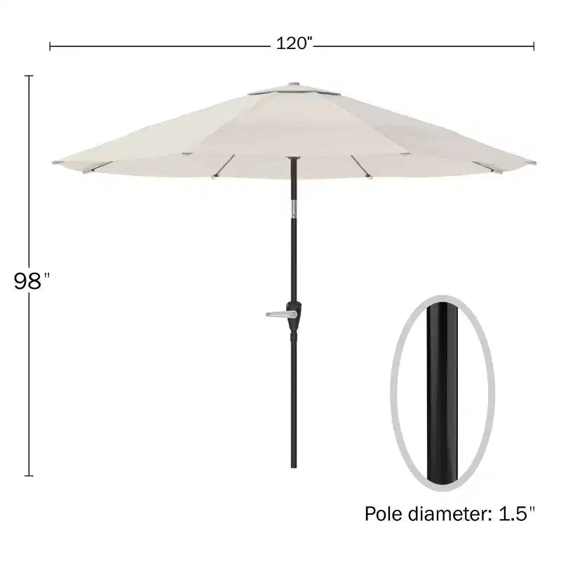 Ensemble de salle à manger d'extérieur 8 pièces Alaterre Furniture, table Okemo avec parasol inclinable automatique de 3 mètres