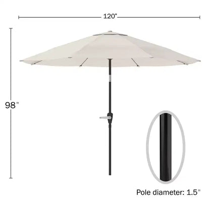 Ensemble de salle à manger d'extérieur 8 pièces Alaterre Furniture, table Okemo avec parasol inclinable automatique de 3 mètres