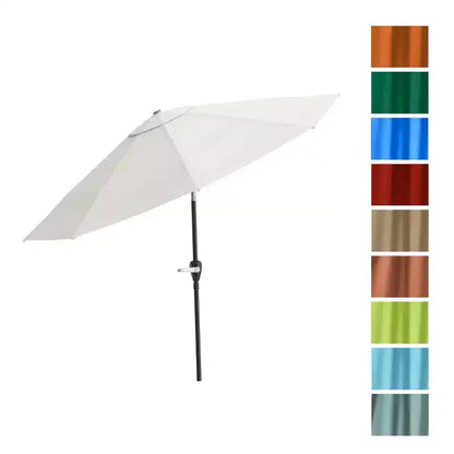 Ensemble de salle à manger d'extérieur 8 pièces Alaterre Furniture, table Okemo avec parasol inclinable automatique de 3 mètres