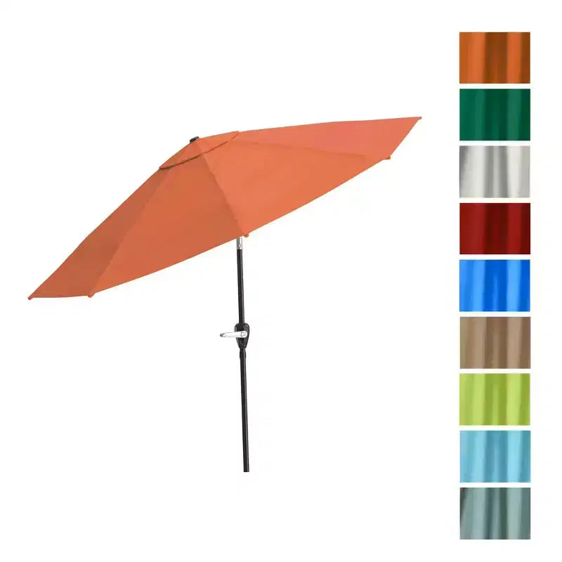 Ensemble de salle à manger d'extérieur 8 pièces Alaterre Furniture, table Okemo avec parasol inclinable automatique de 3 mètres