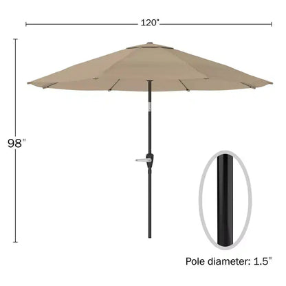 Ensemble de salle à manger d'extérieur 8 pièces Alaterre Furniture, table Okemo avec parasol inclinable automatique de 3 mètres