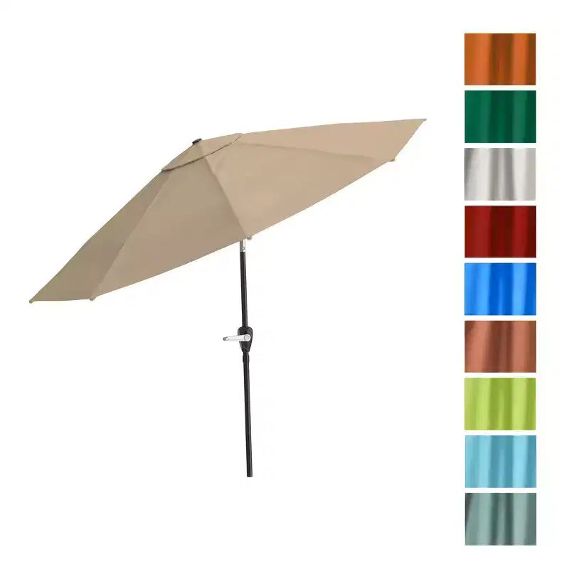 Ensemble de salle à manger d'extérieur 8 pièces Alaterre Furniture, table Okemo avec parasol inclinable automatique de 3 mètres