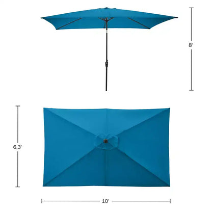 Ensemble de salle à manger d'extérieur 6 pièces Alaterre Furniture, table Okemo avec parasol rectangulaire de 3 mètres