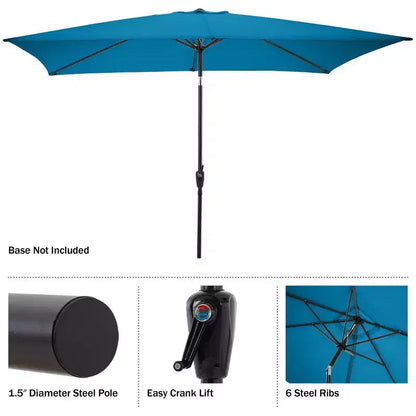 Ensemble de salle à manger d'extérieur 6 pièces Alaterre Furniture, table Okemo avec parasol rectangulaire de 3 mètres
