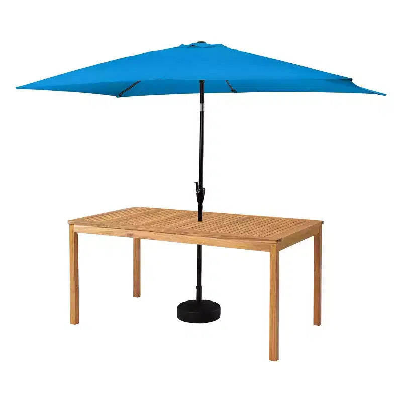 Ensemble de salle à manger d'extérieur 6 pièces Alaterre Furniture, table Okemo avec parasol rectangulaire de 3 mètres