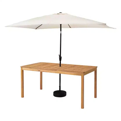 Ensemble de salle à manger d'extérieur 6 pièces Alaterre Furniture, table Okemo avec parasol rectangulaire de 3 mètres