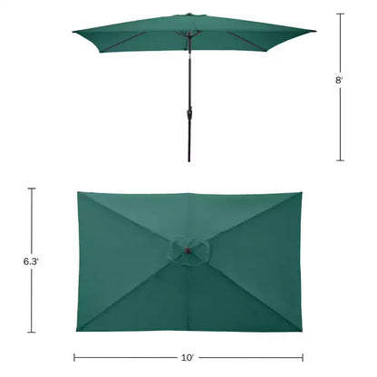Ensemble de salle à manger d'extérieur 8 pièces Alaterre Furniture, table Okemo avec parasol rectangulaire de 3 mètres