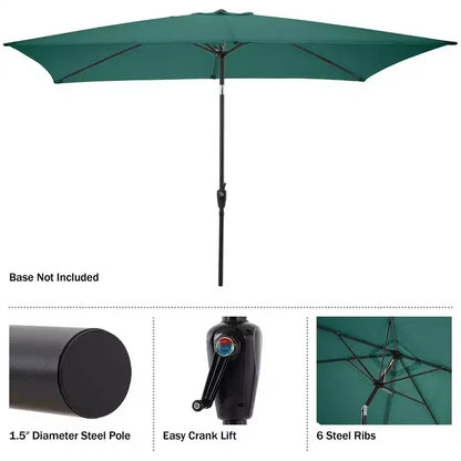 Ensemble de salle à manger d'extérieur 8 pièces Alaterre Furniture, table Okemo avec parasol rectangulaire de 3 mètres