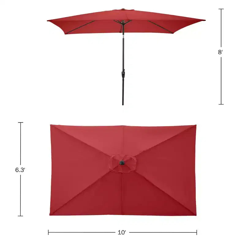 Ensemble de salle à manger d'extérieur 8 pièces Alaterre Furniture, table Okemo avec parasol rectangulaire de 3 mètres