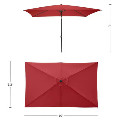 Ensemble de salle à manger d'extérieur 8 pièces Alaterre Furniture, table Okemo avec parasol rectangulaire de 3 mètres