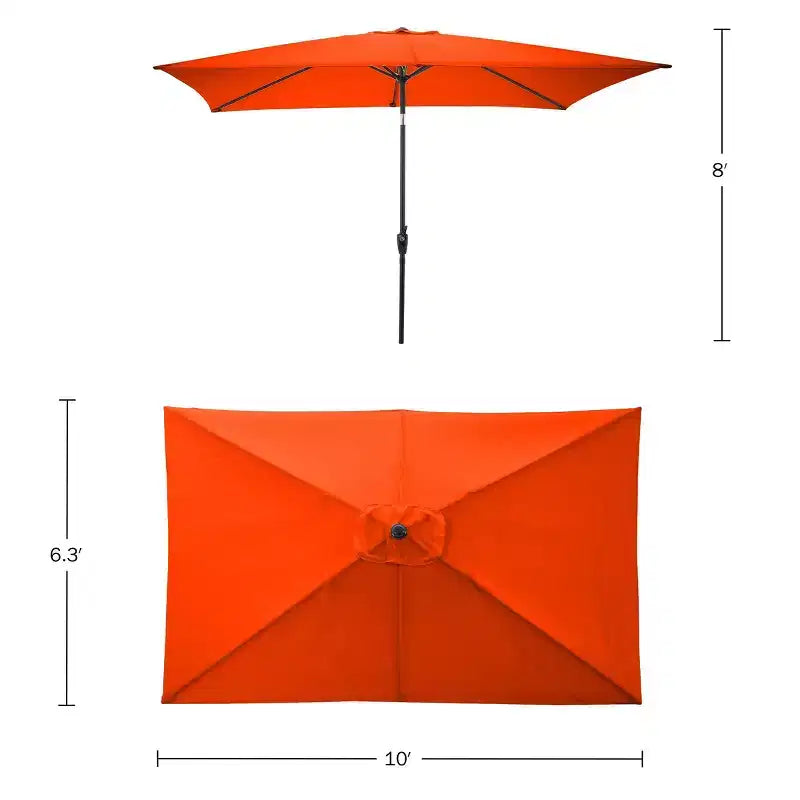 Ensemble de salle à manger d'extérieur 8 pièces Alaterre Furniture, table Okemo avec parasol rectangulaire de 3 mètres