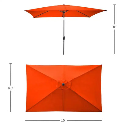 Ensemble de salle à manger d'extérieur 8 pièces Alaterre Furniture, table Okemo avec parasol rectangulaire de 3 mètres