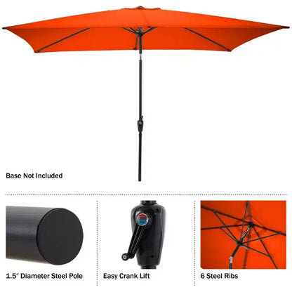 Ensemble de salle à manger d'extérieur 8 pièces Alaterre Furniture, table Okemo avec parasol rectangulaire de 3 mètres