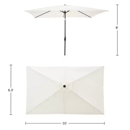 Ensemble de salle à manger d'extérieur 8 pièces Alaterre Furniture, table Okemo avec parasol rectangulaire de 3 mètres