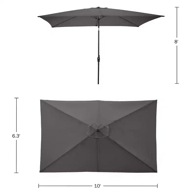 Ensemble de salle à manger d'extérieur 8 pièces Alaterre Furniture, table Okemo avec parasol rectangulaire de 3 mètres