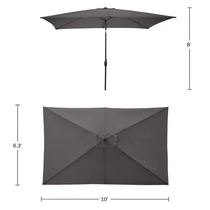 Ensemble de salle à manger d'extérieur 8 pièces Alaterre Furniture, table Okemo avec parasol rectangulaire de 3 mètres