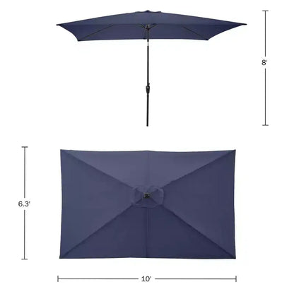 Ensemble de salle à manger d'extérieur 8 pièces Alaterre Furniture, table Okemo avec parasol rectangulaire de 3 mètres