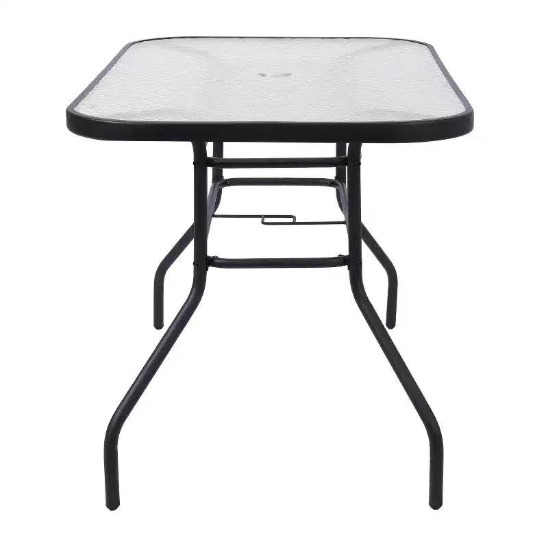 Ensemble de salle à manger d'extérieur Flash Furniture Brazos 5 pièces de qualité commerciale avec table de patio en verre trempé et 4 chaises avec assises et dossiers en matériau Flex Comfort