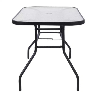 Ensemble de salle à manger d'extérieur Flash Furniture Brazos 5 pièces de qualité commerciale avec table de patio en verre trempé et 4 chaises avec assises et dossiers en matériau Flex Comfort