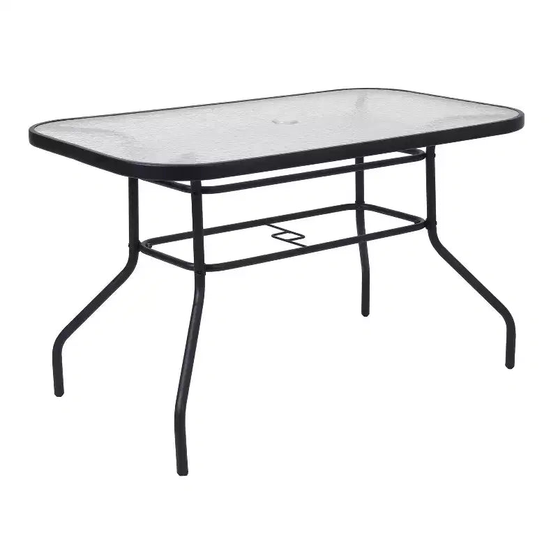Ensemble de salle à manger d'extérieur Flash Furniture Brazos 5 pièces de qualité commerciale avec table de patio en verre trempé et 4 chaises avec assises et dossiers en matériau Flex Comfort
