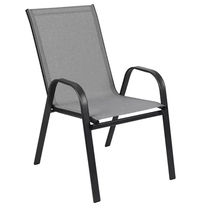 Ensemble de salle à manger d'extérieur Flash Furniture Brazos 5 pièces de qualité commerciale avec table de patio en verre trempé et 4 chaises avec assises et dossiers en matériau Flex Comfort