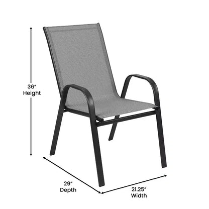 Ensemble de salle à manger d'extérieur Flash Furniture Brazos 5 pièces de qualité commerciale avec table de patio en verre trempé et 4 chaises avec assises et dossiers en matériau Flex Comfort