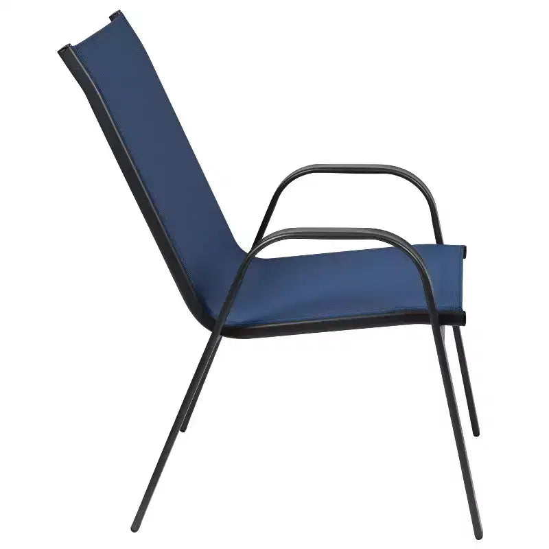 Ensemble de salle à manger d'extérieur Flash Furniture Brazos 5 pièces de qualité commerciale avec table de patio en verre trempé et 4 chaises avec assises et dossiers en matériau Flex Comfort