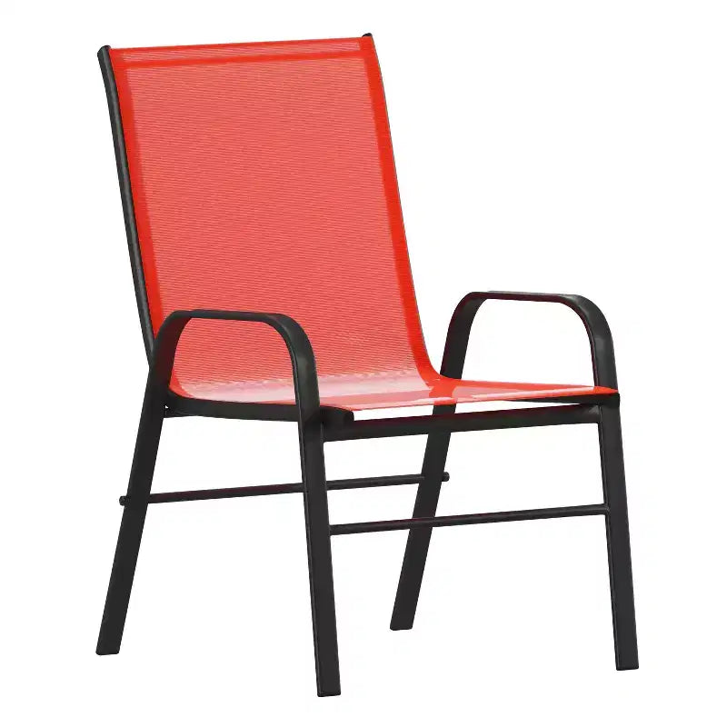 Ensemble de salle à manger d'extérieur Flash Furniture Brazos 5 pièces de qualité commerciale avec table de patio en verre trempé et 4 chaises avec assises et dossiers en matériau Flex Comfort