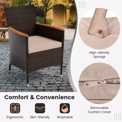 Ensemble de salle à manger Costway 11 pièces avec parasol de terrasse double face de 4,5 m (socle inclus) beige/café/bleu marine/orange/lie de vin/gris