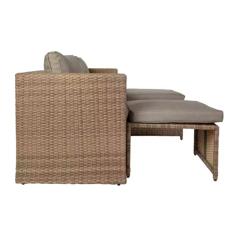 Flash Furniture Nico Set Divano Modulare a Due Posti con Tavolo e Pouf per Interni/Esterni