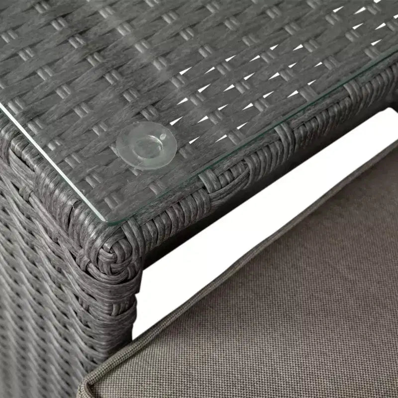 Flash Furniture Nico Set Divano Modulare a Due Posti con Tavolo e Pouf per Interni/Esterni