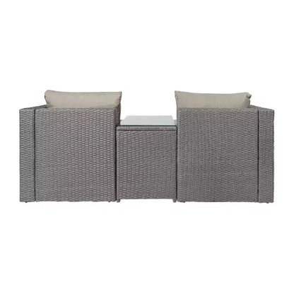 Flash Furniture Nico Set Divano Modulare a Due Posti con Tavolo e Pouf per Interni/Esterni