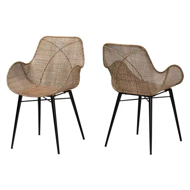 Sedia da pranzo bali & pari Ballerina in rattan e metallo: Lavorazione artigianale, design bohémien