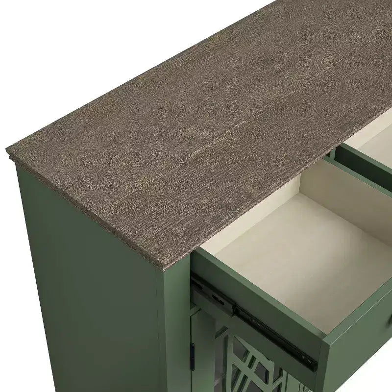 63 armoire buffet de style vintage avec tiroirs, vert