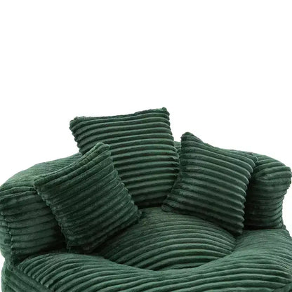 Divano Sacco per Adulti Bambini, Poltrona Sacco Oversize in Velluto a Coste con 3 Cuscini e Braccioli per Soggiorno Camera da Letto