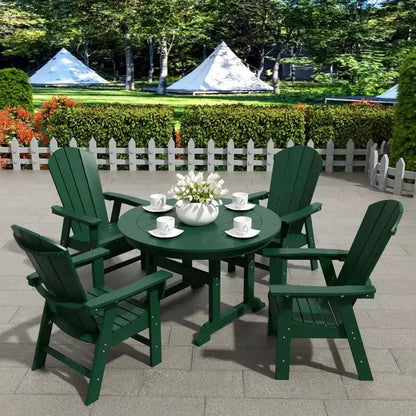 WestinTrends Set da 5 Pezzi con Tavolo Rotondo e Poltrone con Schienale Curvo per Patio Esterno