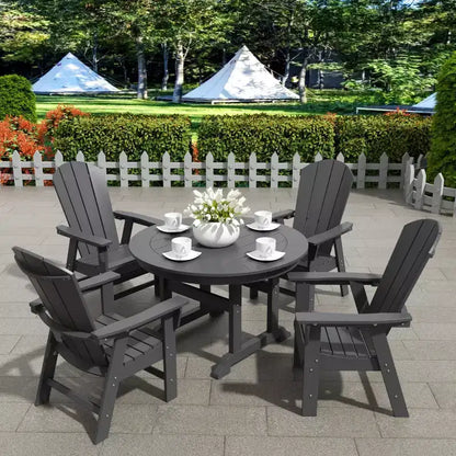 WestinTrends Set da 5 Pezzi con Tavolo Rotondo e Poltrone con Schienale Curvo per Patio Esterno
