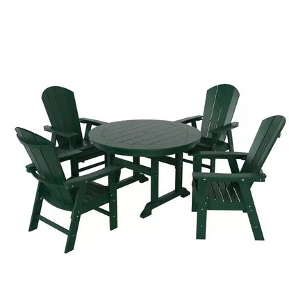 WestinTrends Set da 5 Pezzi con Tavolo Rotondo e Poltrone con Schienale Curvo per Patio Esterno