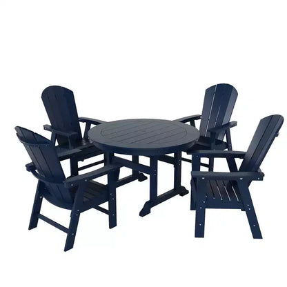 WestinTrends Set da 5 Pezzi con Tavolo Rotondo e Poltrone con Schienale Curvo per Patio Esterno