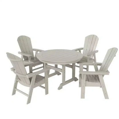 WestinTrends Set da 5 Pezzi con Tavolo Rotondo e Poltrone con Schienale Curvo per Patio Esterno