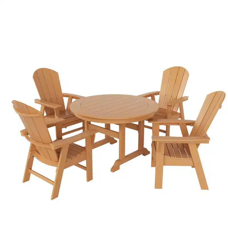 WestinTrends Set da 5 Pezzi con Tavolo Rotondo e Poltrone con Schienale Curvo per Patio Esterno